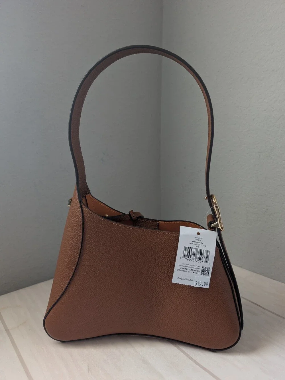 NWT Kate Spade KO415 454 Sculpted Shoulder Bag In Warm Gingerbread